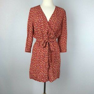 Madewell Three-Quarter Sleeve Wrap-Front Romper